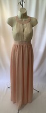 CLub L Cream Peach Chiffon Cutout High Neck Maxi Dress - Size 8 - BNWT