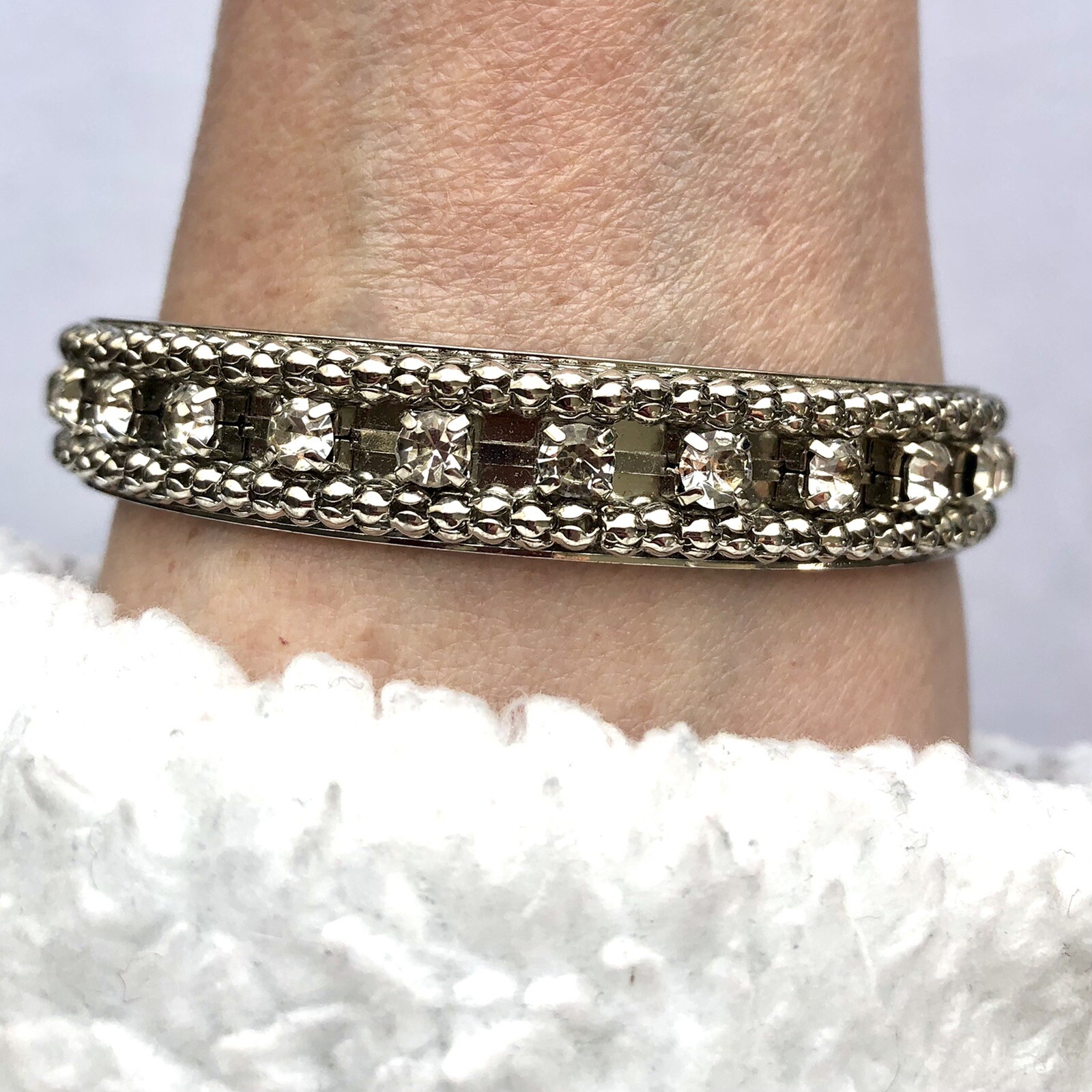 Rhinestone Bangle Bracelet Stackable Boho Spring … - image 2