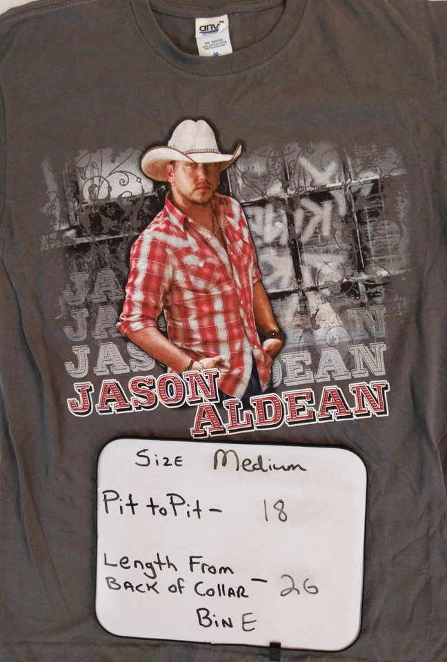 CAMISETA CONCERTO CINZA MÉDIA JASON ALDEAN 2011 MY KINDA PARTY TOUR ENVIO GRÁTIS - Imagem 3 de 4