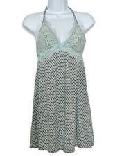 Victoria's Secret Nightgown Babydoll Size Small Negligee Dress Blue Lace Trim