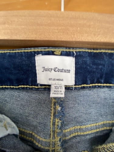 Juicy Couture Logo Girl’s Kids Jeans Denim New Size 10 - 11 Rhinestones - Picture 9 of 13