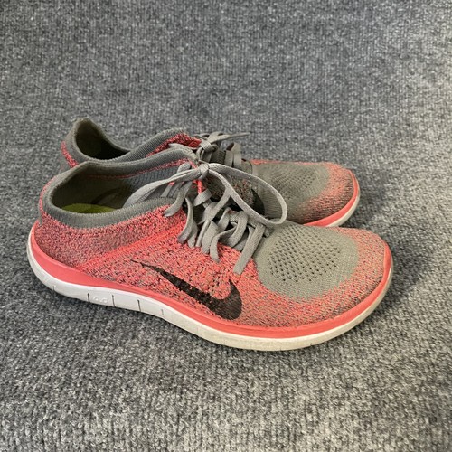 Nike Free 4.0 Flyknit Pink Geometric Athletic Shoe Women 8 - Picture 2 of 10