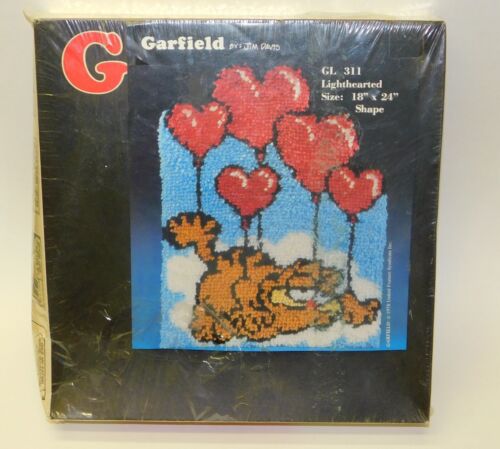 Garfield Latch Hook Rug Wall Hanging Millcraft 1978 Jim Davis 18 X 24 GL311 - Picture 3 of 12