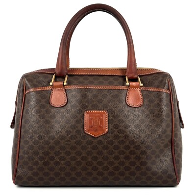 CELINE Tote Bag Shoulder Bag Macadam PVC Leather Brown #310