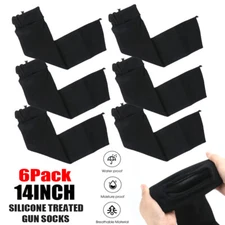 6Pack 14 inch Handgun Socks Silicone Treated Knit Gun Socks For Pistol Handgun