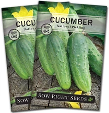 - National Pickling Cucumber Seeds for Planting - Non-Gmo Heirloom Packet with I