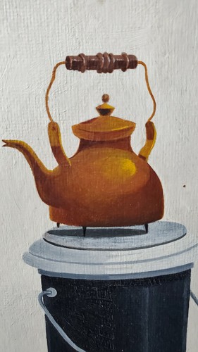 Original Oil Painting / Illustration "Tea Time" Nude Woman Pin-up Sid Mountain - Picture 10 of 12