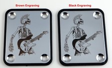 Chrome Neck Plate: Your Design Custom Engraved in Brown or Black
