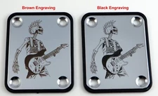 Chrome Neck Plate: Your Design Custom Engraved in Brown or Black