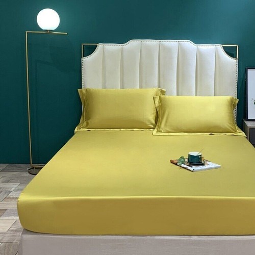 Fitted Sheet Four Corners With Elastic Band Bedsheet Solid Color Mattress Cover - Picture 12 of 42