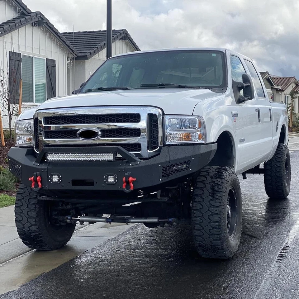 Vijay For 2005-2007 Ford F250 F350 Front Bumper Steel w/Winch Plate & Lights Foto 2 de 4
