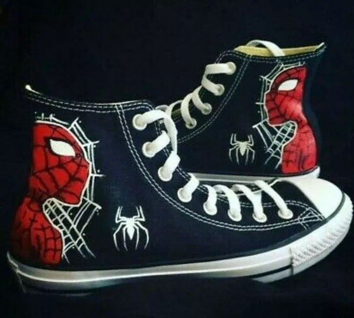 periskop kondensator inflation Converse All Star Ankle Boots Black Spiderman L' Men Spider [Product  Customized | eBay