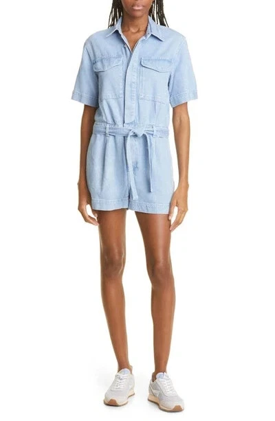NEW RAG & BONE Belted Denim Utility Tie Waist Denim Romper SIZE XL/100%AUTHENTIC - Image 3 of 4