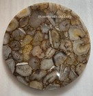 18" Agate Corner Side Table Top Handmade gemstones Art Work Home Decor