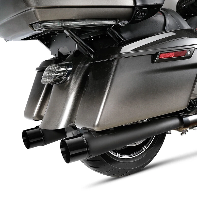 4" Slip on Megaphone Mufflers Exhaust Pipe Fit For Harley Road King Glide 95-16 - Image 2 of 4