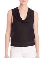 Alice + Olivia 'rod' Pointelle Cowl Neck Perforated Knit Tank In Black Size: M Alice + Olivia 'rod' Pointelle Cowl Neck Perforated Knit Tank In Black Size: M