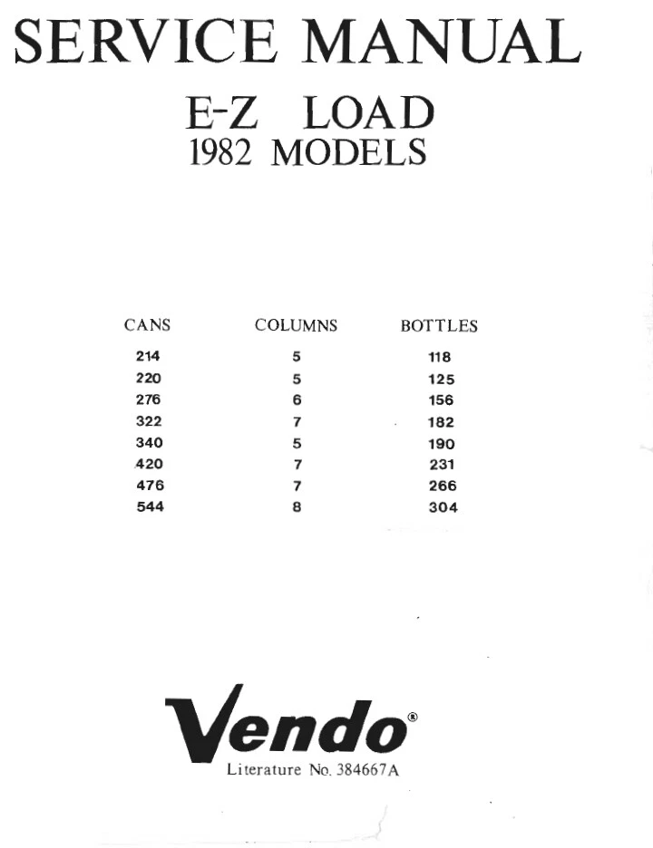 Vendo Service & Parts Vending Manuals Coca Cola & Coke vending machines - u pick - Image 2 of 4