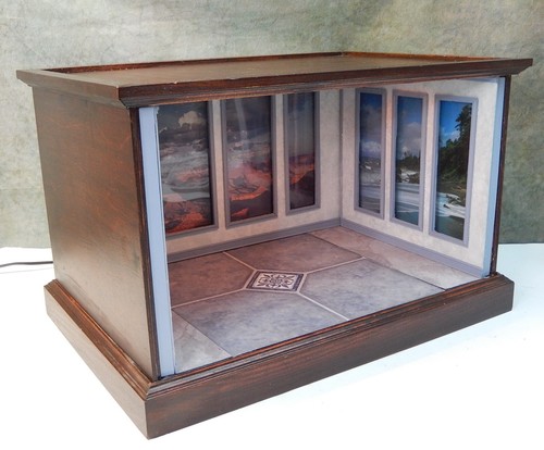 Vintage Elettrico Panorama Sun Porch Room Box Casa delle Bambole Artigianale Miniatura 1:12 - Foto 18 di 23