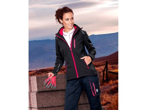 Damen Softshelljacke ARDON FLORET schwarz-rosa Arbeitsjacke Funktionsjacke H6307 - Picture 3 of 3