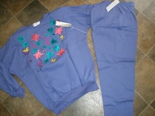 NEW Vintage Adolfo Sport 2 Piece Woman's Medium Purple Sweatshirt Pants 6