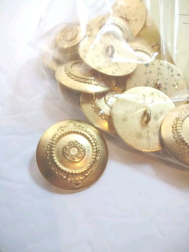 24 PCS Vintage Gold Metal Shank Buttons 1 1/8" Scroll Crest Design Jacket Blazer - Picture 13 of 16