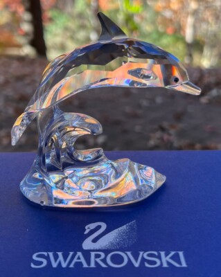 SWAROVSKI Crystal “Dolphin on a Wave” Figurine (#190365) MIB