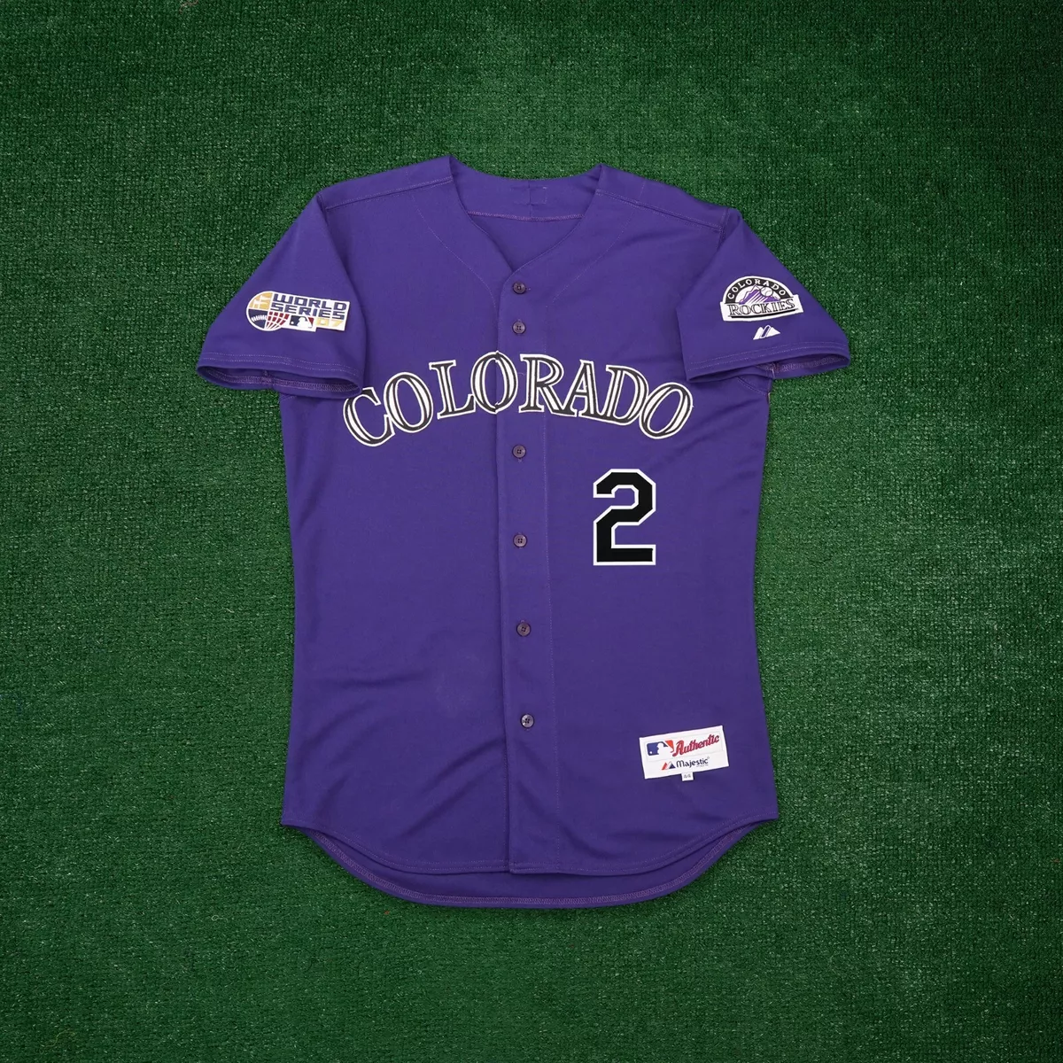 Troy Tulowitzki 2007 Colorado Rockies Authentic Alt Purple World Series  Jersey