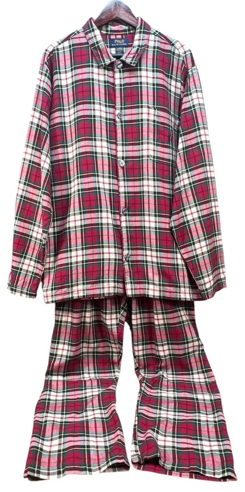 Polo Ralph Lauren Red/green BENNINGTON Plaid Pajama/Lounge SET Men's M Woven - Image 2 of 4