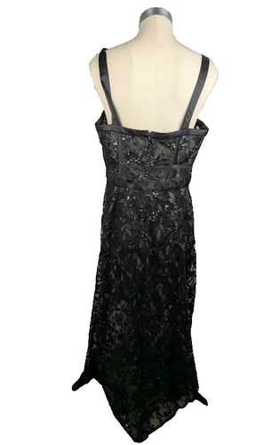 Blondie Nites Juniors' Black Sheer Gown Size 15 Halter Top Sleeveless Maxi - Picture 4 of 6