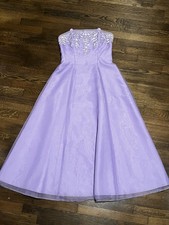Mori Lee Purple Embroidered Formal Dress Size 13/14 Prom Quinceañera Flower Girl