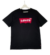 Levis T Shirt Mens Medium Black Graphic Print Logo Classic Crew Neck Tee Top