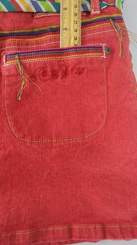 Neu mit Etikett Gr. 10 Mädchen rot Denim Rocawear Rock integrierte Shorts Gürtel Skort Rockabilly - Bild 13 von 21