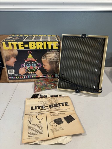 Vintage 1980s Hasbro Lite-Brite Model 5455 Style 03 W/ Box, Instructions, Pegs