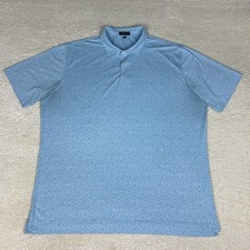 Peter Millar Polo Shirt Mens 2XL Blue Crown Crafted Floral Golf Performance
