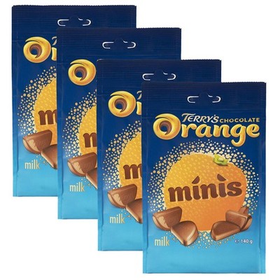 4 x Terry's ORANGE MILK MINIS - Chocolate with Orange Oil - Bag 4 x 95g / 3.35oz