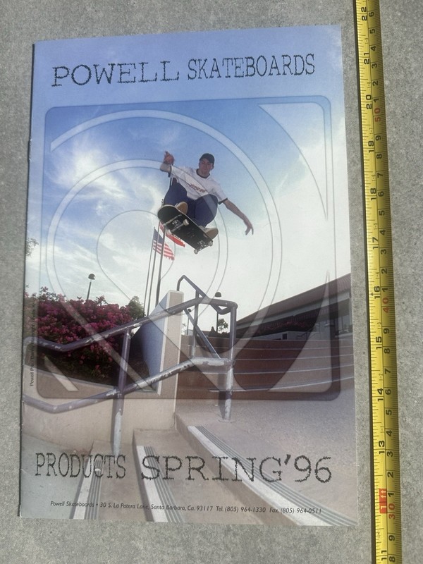 VINTAGE SKATEBOARD POWELL SKATEBOARDS PRODUCTS SPRING 1996