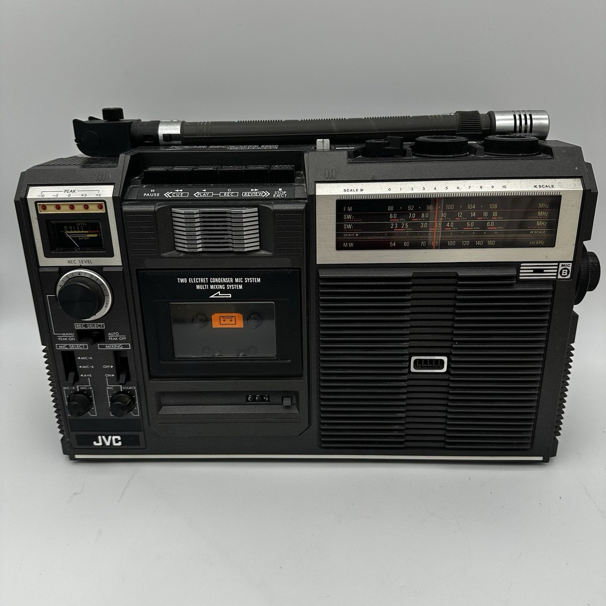 Rare VGT JVC RC-525JW Boombox Zoom Shooter Stereo Radio Cassette