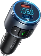 Upgraded V5.3 FM Bluetooth Transmitter, Bluetooth Car Adapter QC3.0 & LED Bac...