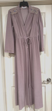 Vintage Vanity Fair Woman Light Purple Velvety Long Sleeve Robe S MADE IN USA
