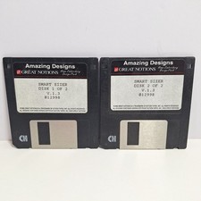 Amazing Designs Smart Sizer V1.3 Floppy Disks 1  2 1998 UNTESTED FOR PARTS ONLY