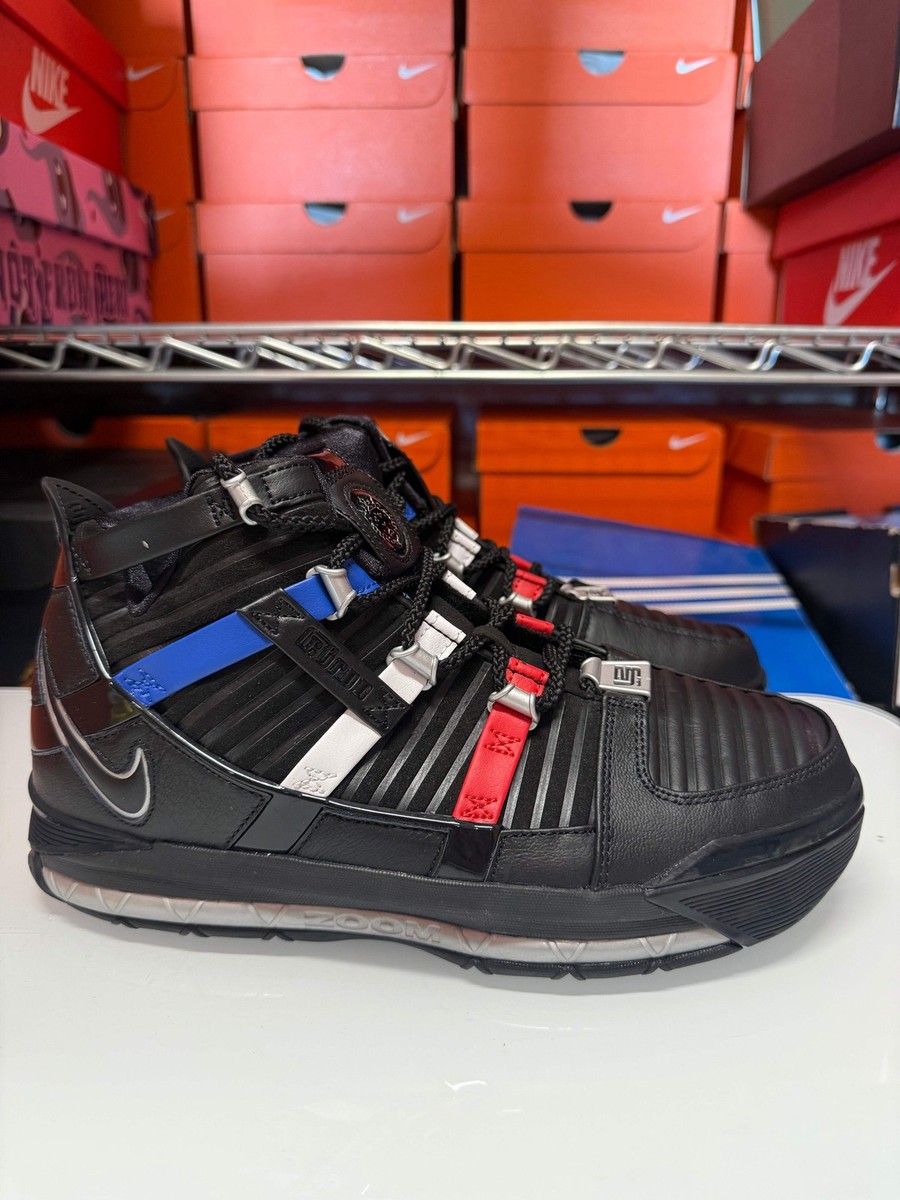 Nike Men's Zoom Lebron 3 QS Shoes Black Red Silver Blue DO9354-001