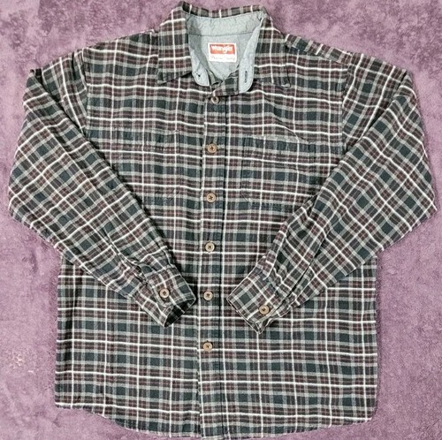 Wrangler Mens Plaid Flannel Long Sleeve Shirt