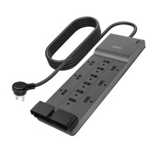 Belkin 12-Outlet Surge Protector Power Strip w/ 12 AC Outlets  8ft 8', Gray