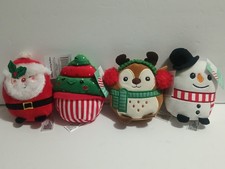 Christmas Cute Plush Soft Toy Characters 5"  NEW Set Of 4