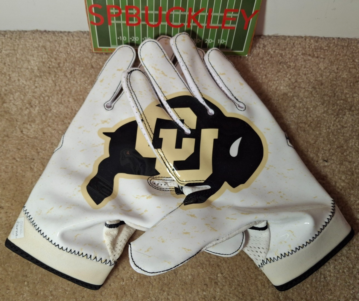 NIKE SUPERBAD 4 NCAA COLORADO BUFFALOES PADDED FOOTBALL GLOVES 3XL