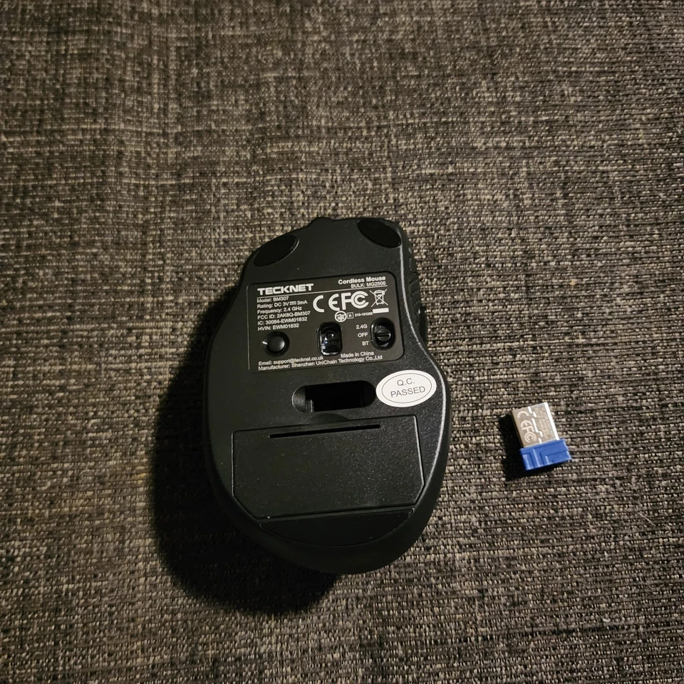 TECKNET BM307 Cordless Bluetooth Wireless Optical Mouse Black & Gray New In Box - Image 3 of 4