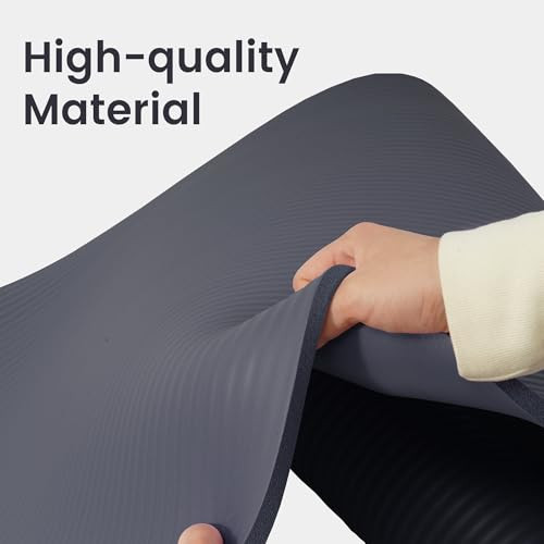 Extra Thick 1/2-Inch High-Density Yoga Mat with Anti-Tear Design for Exercise