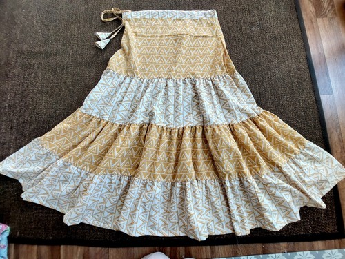 Damas Gitana Bohemia Campesina Maxi Falda Larga 100% Algodón, 12 a 14 Reino Unido, Nueva - Imagen 1 de 4