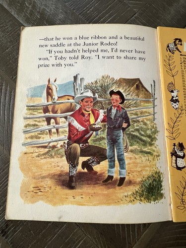 RARE 1954 Little Golden Book #195 Roy Rogers and Cowboy Toby 1st Ed "A" Print - Bild 8 von 12
