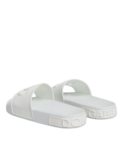 Dolce & Gabbana White Rubber Slides Sandals Beachwear Women's Shoes Authentic - Picture 5 of 6